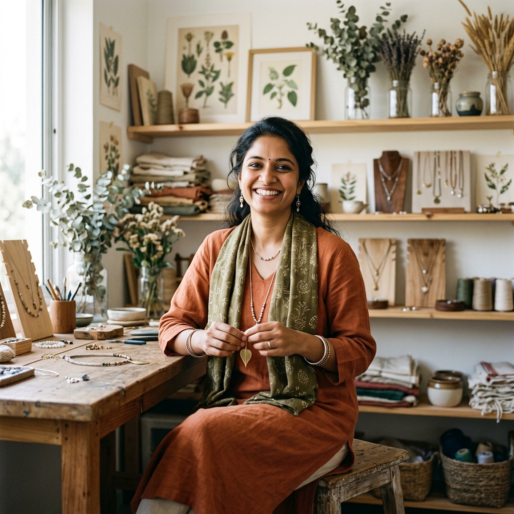 Vidya in her creative studio